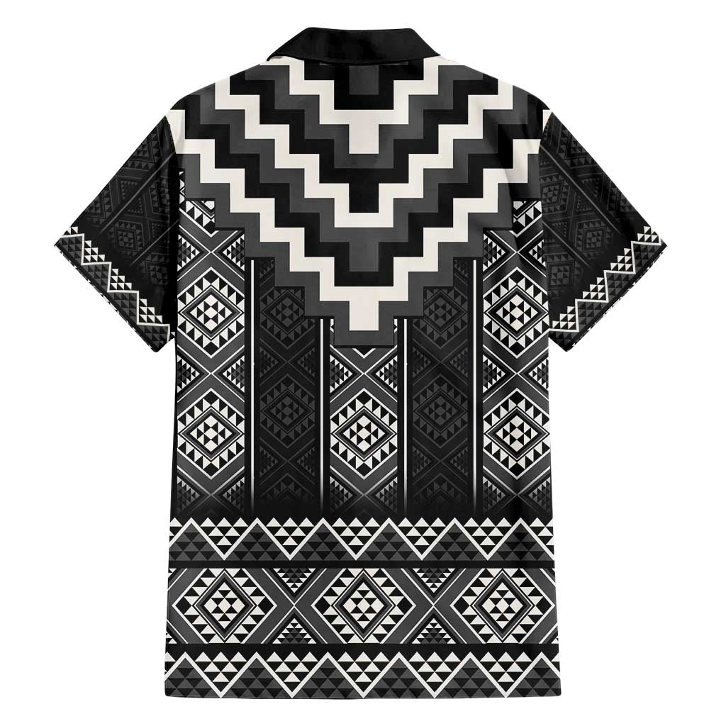 Black Taniko Aotearoa Hawaiian Shirt Niho Taniwha Mix Poutama LT14 - Polynesian Pride