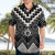 Black Taniko Aotearoa Hawaiian Shirt Niho Taniwha Mix Poutama