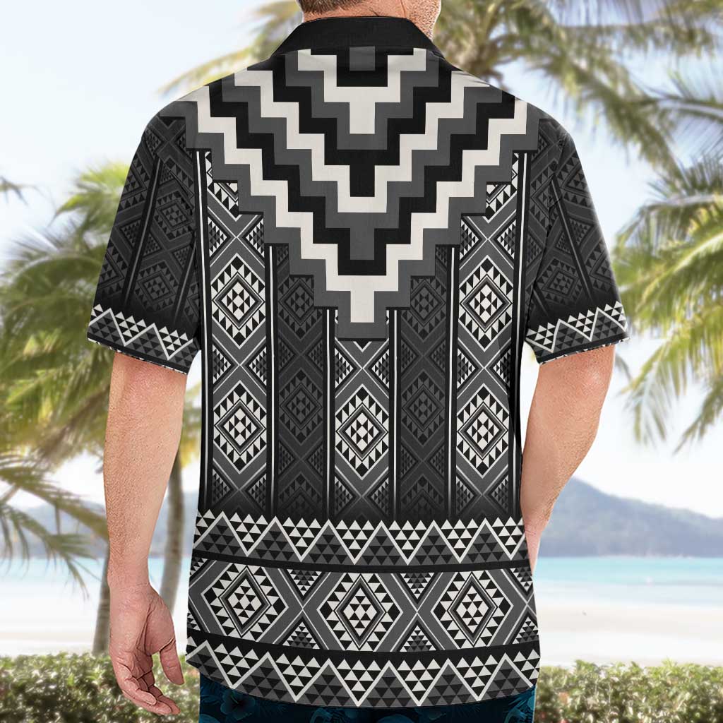 Black Taniko Aotearoa Hawaiian Shirt Niho Taniwha Mix Poutama LT14 - Polynesian Pride