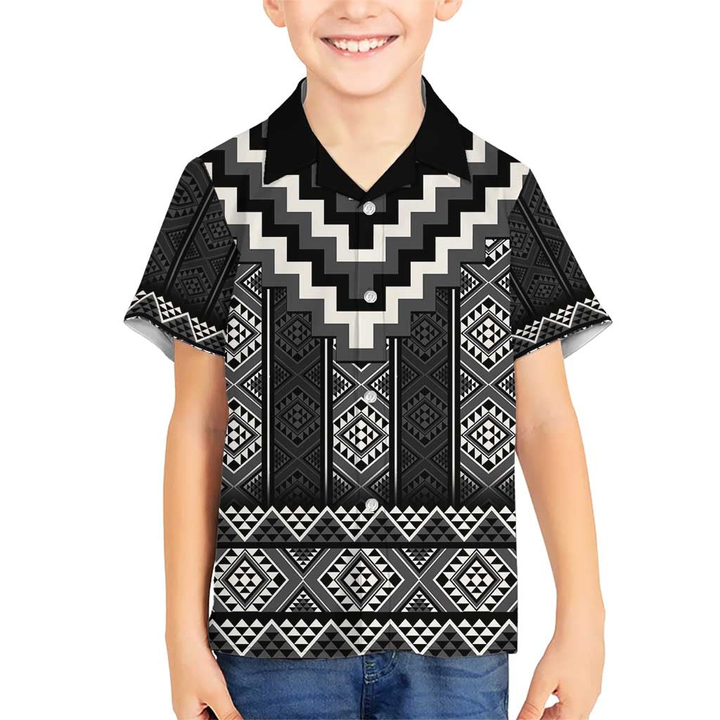 Black Taniko Aotearoa Hawaiian Shirt Niho Taniwha Mix Poutama LT14 - Polynesian Pride