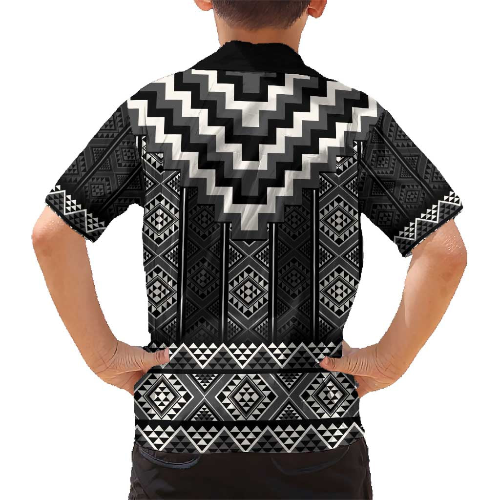 Black Taniko Aotearoa Hawaiian Shirt Niho Taniwha Mix Poutama LT14 - Polynesian Pride