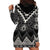 Black Taniko Aotearoa Hoodie Dress Niho Taniwha Mix Poutama