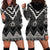 Black Taniko Aotearoa Hoodie Dress Niho Taniwha Mix Poutama