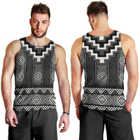 Black Taniko Aotearoa Men Tank Top Niho Taniwha Mix Poutama LT14 - Polynesian Pride