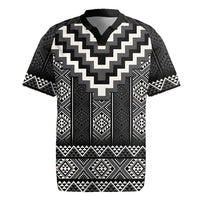 Black Taniko Aotearoa Rugby Jersey Niho Taniwha Mix Poutama LT14 Black - Polynesian Pride