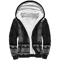 Black Taniko Aotearoa Sherpa Hoodie Niho Taniwha Mix Poutama LT14 Unisex Black - Polynesian Pride