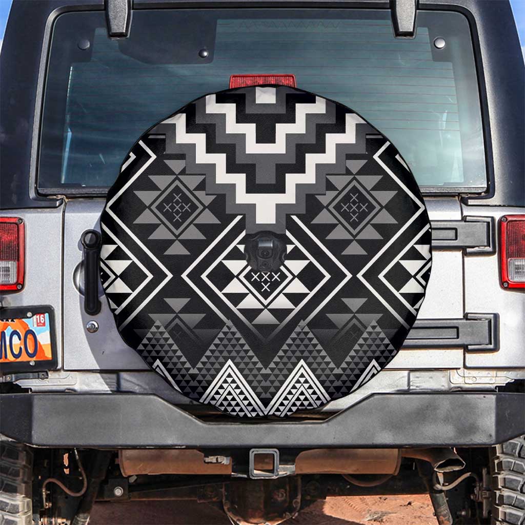 Black Taniko Aotearoa Spare Tire Cover Niho Taniwha Mix Poutama