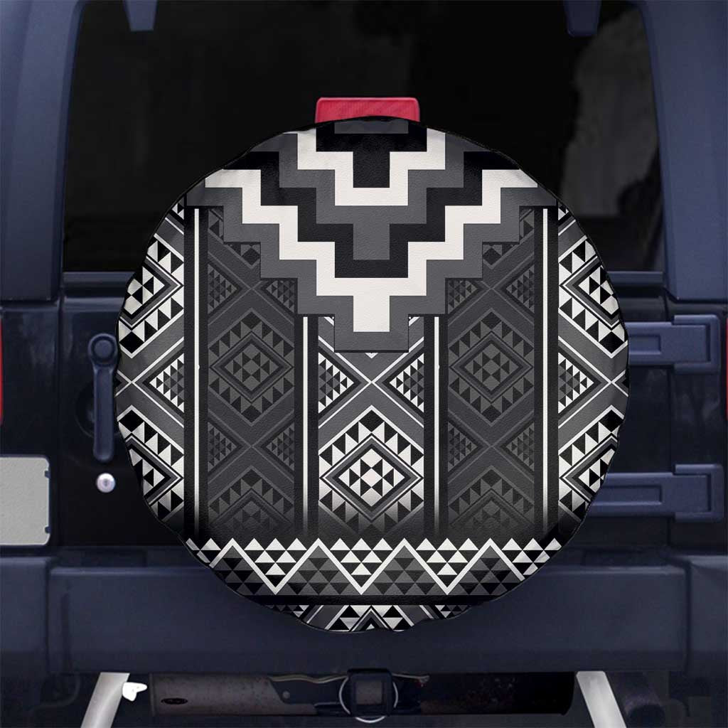 Black Taniko Aotearoa Spare Tire Cover Niho Taniwha Mix Poutama LT14 - Polynesian Pride