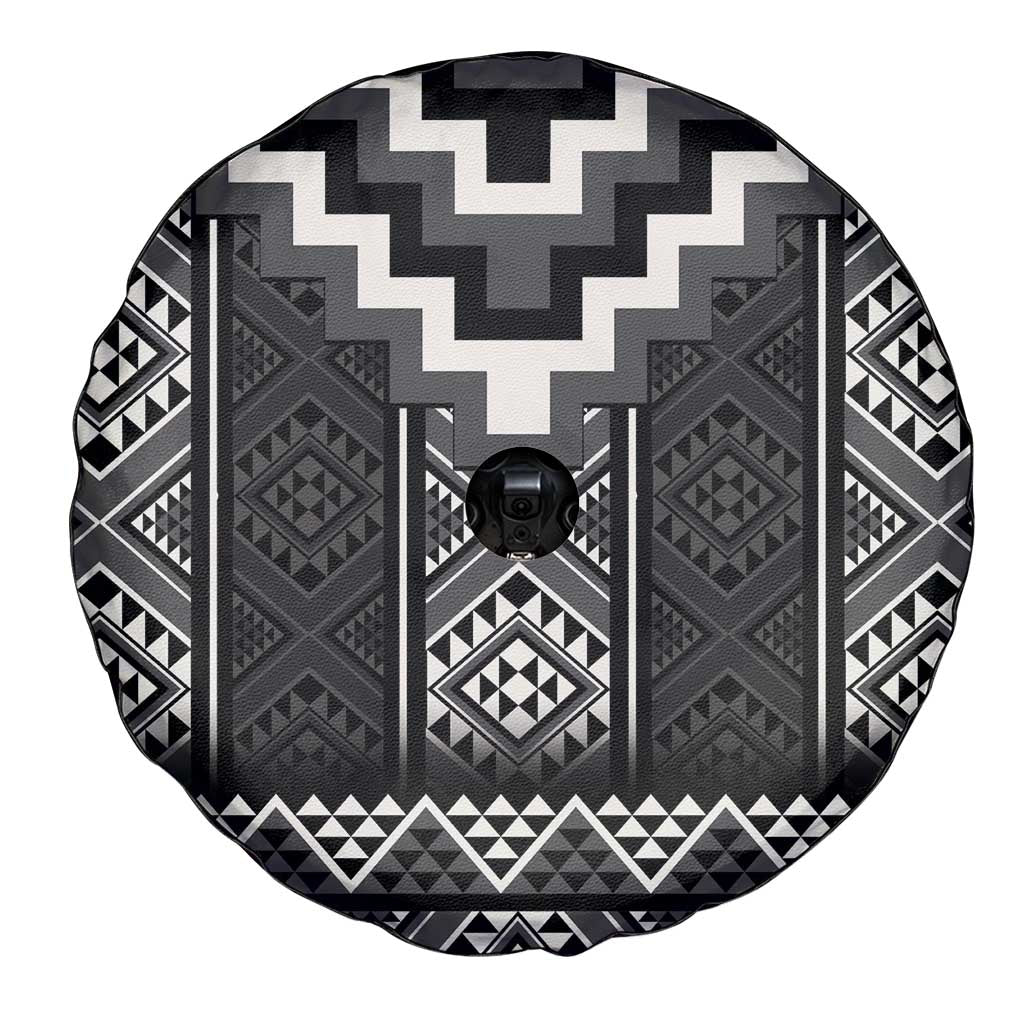 Black Taniko Aotearoa Spare Tire Cover Niho Taniwha Mix Poutama LT14 - Polynesian Pride