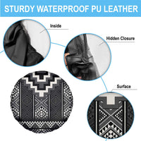 Black Taniko Aotearoa Spare Tire Cover Niho Taniwha Mix Poutama LT14 - Polynesian Pride
