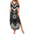 Black Taniko Aotearoa Summer Maxi Dress Niho Taniwha Mix Poutama