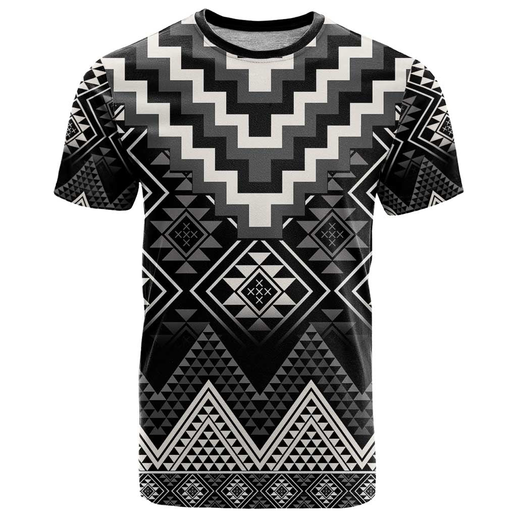 Black Taniko Aotearoa T Shirt Niho Taniwha Mix Poutama