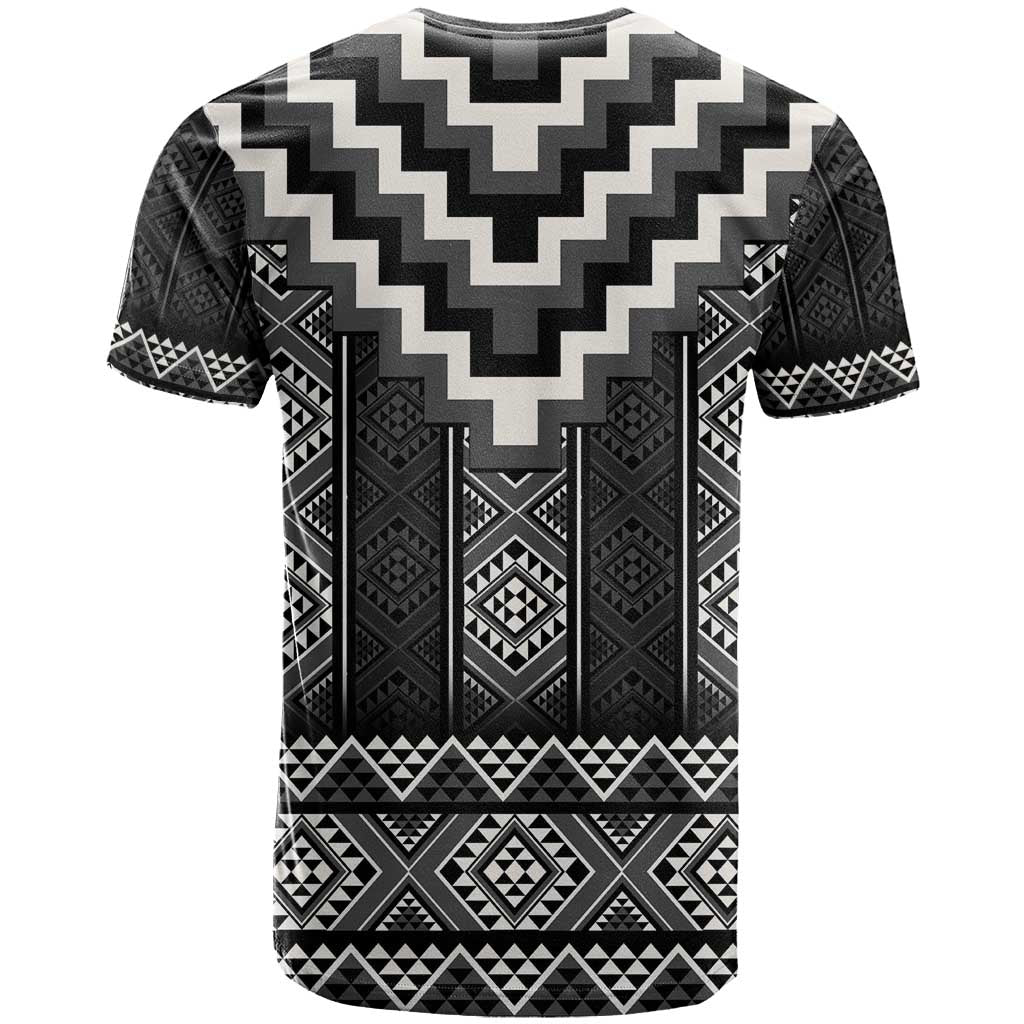 Black Taniko Aotearoa T Shirt Niho Taniwha Mix Poutama LT14 - Polynesian Pride