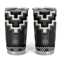 Black Taniko Aotearoa Tumbler Cup Niho Taniwha Mix Poutama LT14 Black - Polynesian Pride