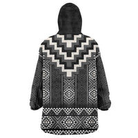 Black Taniko Aotearoa Wearable Blanket Hoodie Niho Taniwha Mix Poutama LT14 - Polynesian Pride
