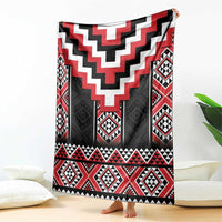 Red Taniko Aotearoa Blanket Niho Taniwha Mix Poutama LT14 - Polynesian Pride