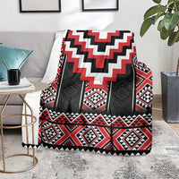 Red Taniko Aotearoa Blanket Niho Taniwha Mix Poutama LT14 - Polynesian Pride
