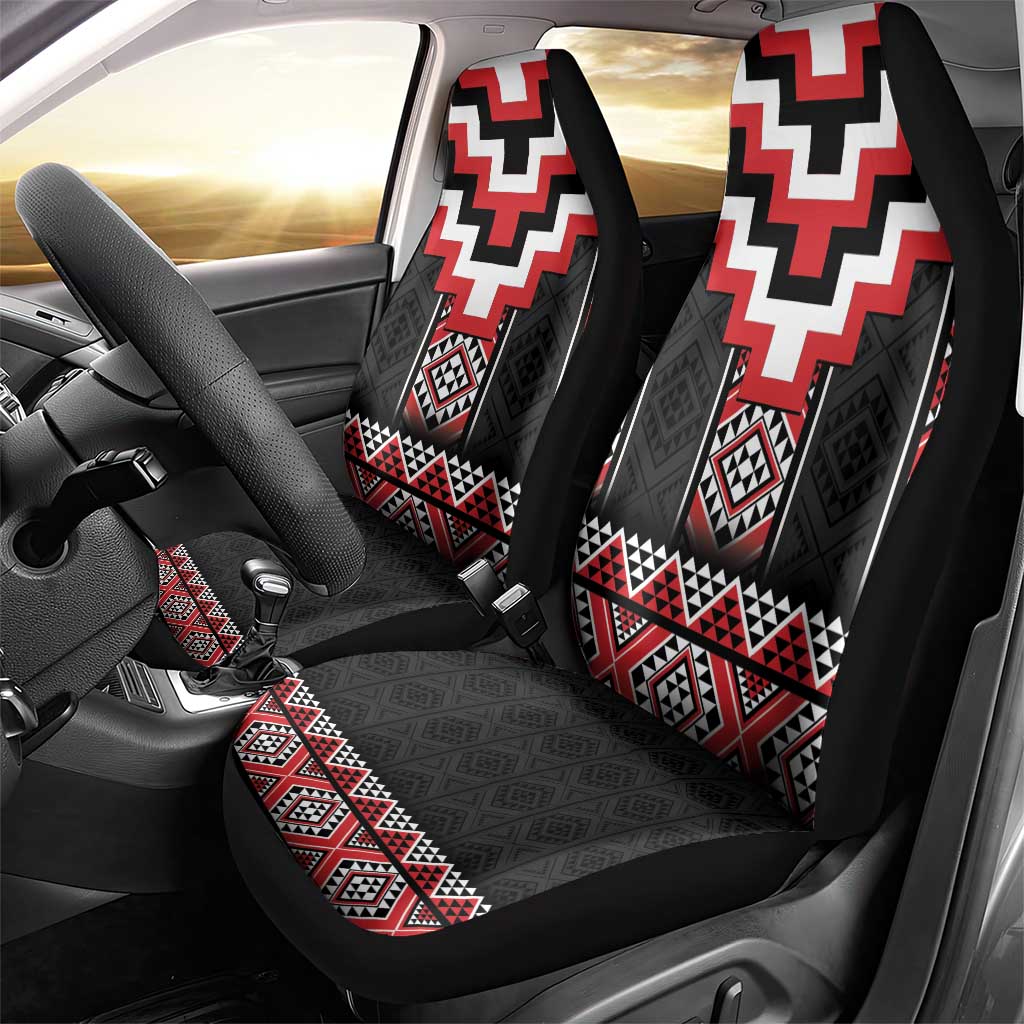 Red Taniko Aotearoa Car Seat Cover Niho Taniwha Mix Poutama LT14