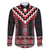 Red Taniko Aotearoa Family Matching Long Sleeve Bodycon Dress and Hawaiian Shirt Niho Taniwha Mix Poutama LT14
