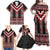 Red Taniko Aotearoa Family Matching Off Shoulder Maxi Dress and Hawaiian Shirt Niho Taniwha Mix Poutama LT14