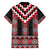 Red Taniko Aotearoa Family Matching Off Shoulder Maxi Dress and Hawaiian Shirt Niho Taniwha Mix Poutama LT14