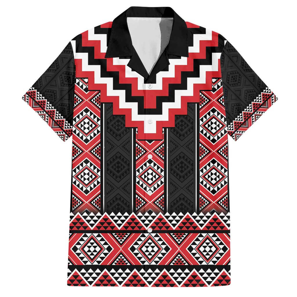 Red Taniko Aotearoa Hawaiian Shirt Niho Taniwha Mix Poutama LT14 Red - Polynesian Pride
