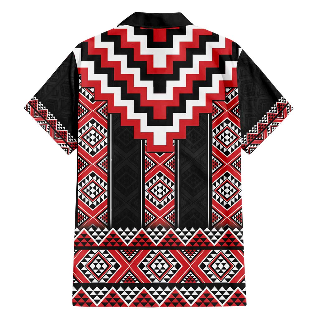 Red Taniko Aotearoa Hawaiian Shirt Niho Taniwha Mix Poutama LT14 - Polynesian Pride
