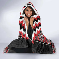 Red Taniko Aotearoa Hooded Blanket Niho Taniwha Mix Poutama LT14 - Polynesian Pride