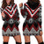 Red Taniko Aotearoa Hoodie Dress Niho Taniwha Mix Poutama