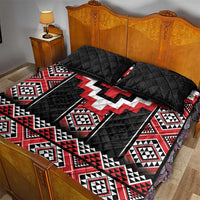 Red Taniko Aotearoa Quilt Bed Set Niho Taniwha Mix Poutama LT14