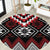 Red Taniko Aotearoa Round Carpet Niho Taniwha Mix Poutama