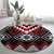 Red Taniko Aotearoa Round Carpet Niho Taniwha Mix Poutama