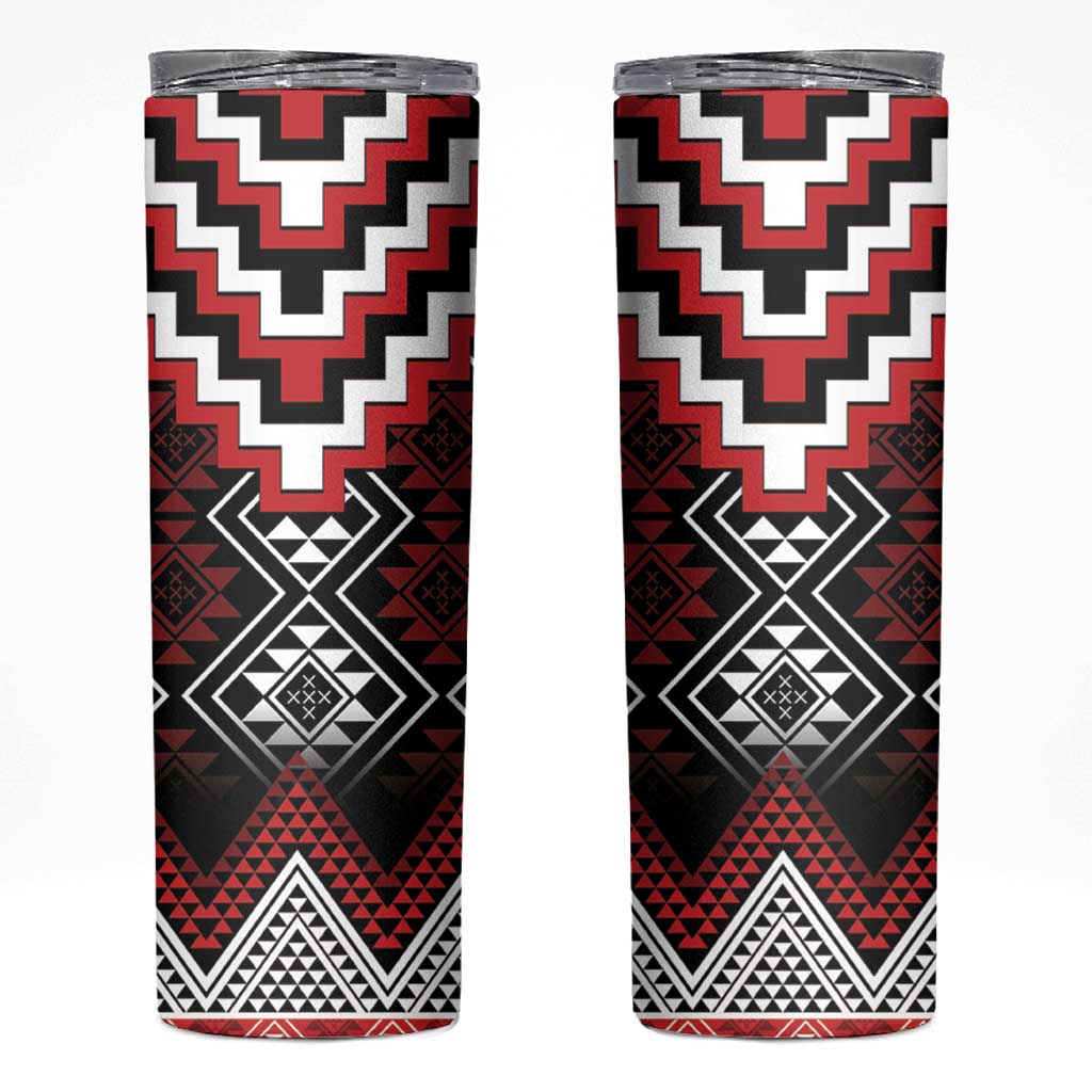 Red Taniko Aotearoa Skinny Tumbler Niho Taniwha Mix Poutama