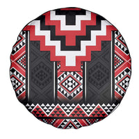 Red Taniko Aotearoa Spare Tire Cover Niho Taniwha Mix Poutama LT14 - Polynesian Pride