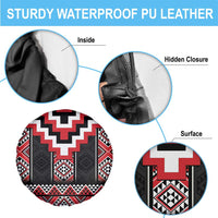 Red Taniko Aotearoa Spare Tire Cover Niho Taniwha Mix Poutama LT14 - Polynesian Pride