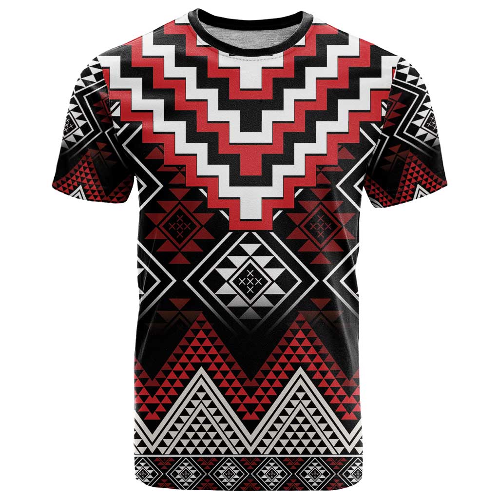 Red Taniko Aotearoa T Shirt Niho Taniwha Mix Poutama