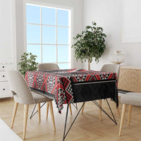Red Taniko Aotearoa Tablecloth Niho Taniwha Mix Poutama LT14 - Polynesian Pride