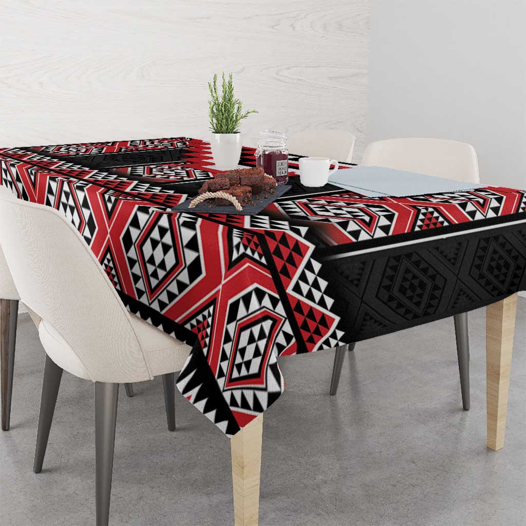 Red Taniko Aotearoa Tablecloth Niho Taniwha Mix Poutama LT14 - Polynesian Pride