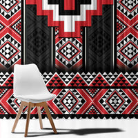 Red Taniko Aotearoa Window Curtain Niho Taniwha Mix Poutama LT14 - Polynesian Pride