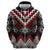 Red Taniko Aotearoa Zip Hoodie Niho Taniwha Mix Poutama