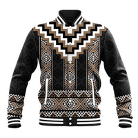 Brown Taniko Aotearoa Baseball Jacket Niho Taniwha Mix Poutama LT14 Unisex Brown - Polynesian Pride