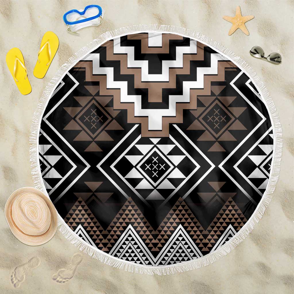 Brown Taniko Aotearoa Beach Blanket Niho Taniwha Mix Poutama