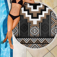Brown Taniko Aotearoa Beach Blanket Niho Taniwha Mix Poutama LT14 - Polynesian Pride