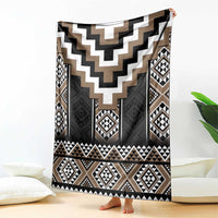 Brown Taniko Aotearoa Blanket Niho Taniwha Mix Poutama LT14 - Polynesian Pride
