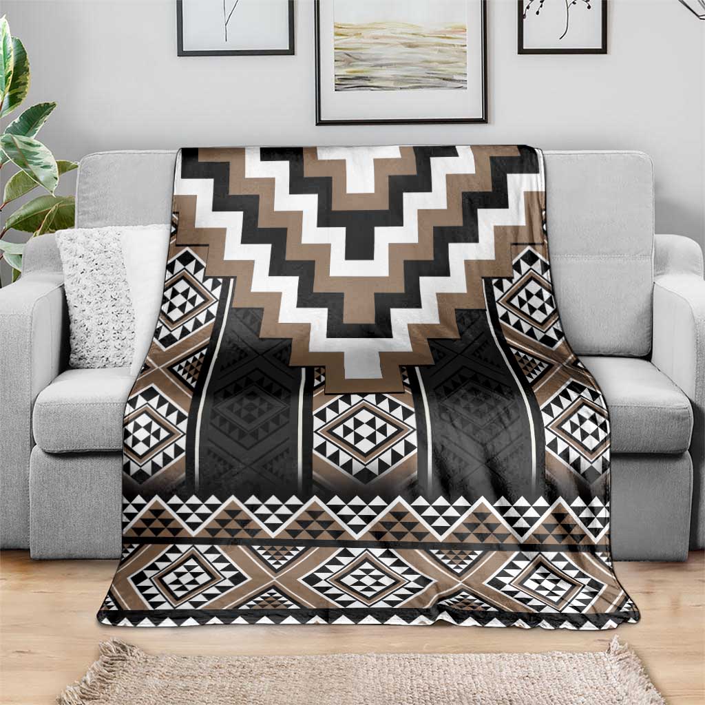 Brown Taniko Aotearoa Blanket Niho Taniwha Mix Poutama LT14 - Polynesian Pride