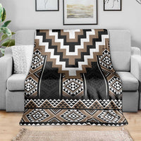 Brown Taniko Aotearoa Blanket Niho Taniwha Mix Poutama LT14 - Polynesian Pride