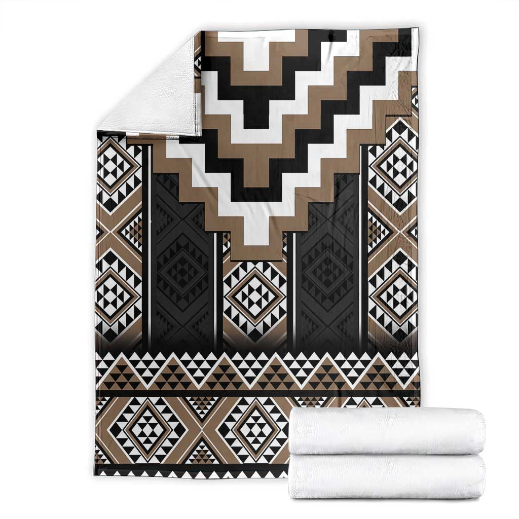 Brown Taniko Aotearoa Blanket Niho Taniwha Mix Poutama LT14 - Polynesian Pride