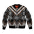 Brown Taniko Aotearoa Bomber Jacket Niho Taniwha Mix Poutama