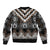 Brown Taniko Aotearoa Bomber Jacket Niho Taniwha Mix Poutama