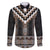 Brown Taniko Aotearoa Family Matching Long Sleeve Bodycon Dress and Hawaiian Shirt Niho Taniwha Mix Poutama LT14